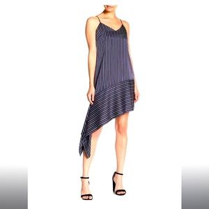 J.O.A. Striped asymmetrical dress